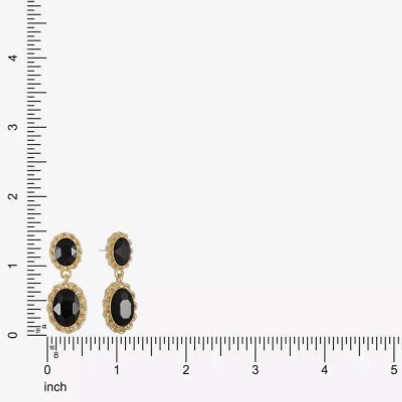 Monet Jewelry Gold Tone Womens Glass Oval Hypoallergenic Drop Earrings
