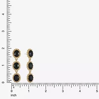 Monet Jewelry Gold Tone Womens Black Glass Oval Hypoallergenic Drop Earrings
