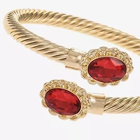 Monet Jewelry Gold Tone Womens Glass Oval Bangle Bracelet