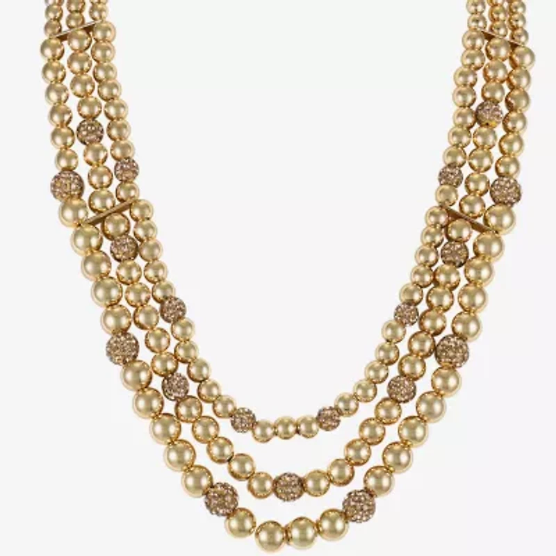 Monet Jewelry Womens Brown Glass 18 Inch Beaded Necklace