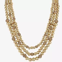 Monet Jewelry Womens Brown Glass 18 Inch Beaded Necklace