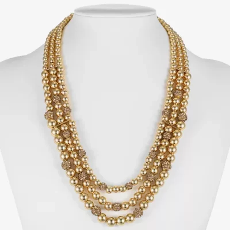 Monet Jewelry Womens Brown Glass 18 Inch Beaded Necklace