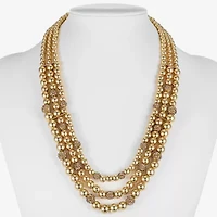 Monet Jewelry Womens Brown Glass 18 Inch Beaded Necklace