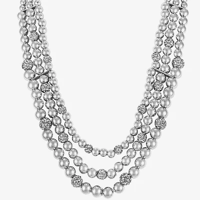Monet Jewelry Womens Brown Glass 18 Inch Beaded Necklace