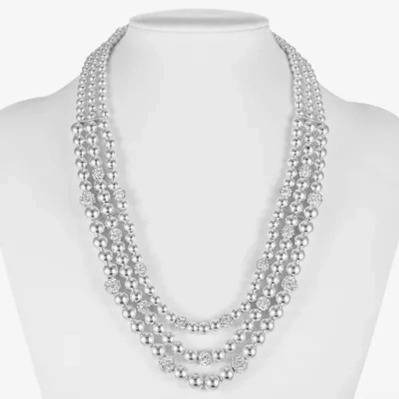 Monet Jewelry Womens Brown Glass 18 Inch Beaded Necklace