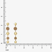 Monet Jewelry Beaded Womens Brown Glass Surgical Steel Round Hypoallergenic Drop Earrings