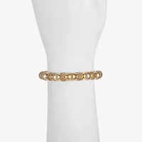 Monet Jewelry Womens Brown Glass Surgical Steel Round Stretch Bracelet
