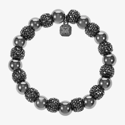 Monet Jewelry Womens Glass Surgical Steel Round Stretch Bracelet