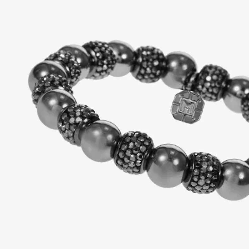 Monet Jewelry Womens Glass Surgical Steel Round Stretch Bracelet