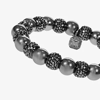Monet Jewelry Womens Glass Surgical Steel Round Stretch Bracelet