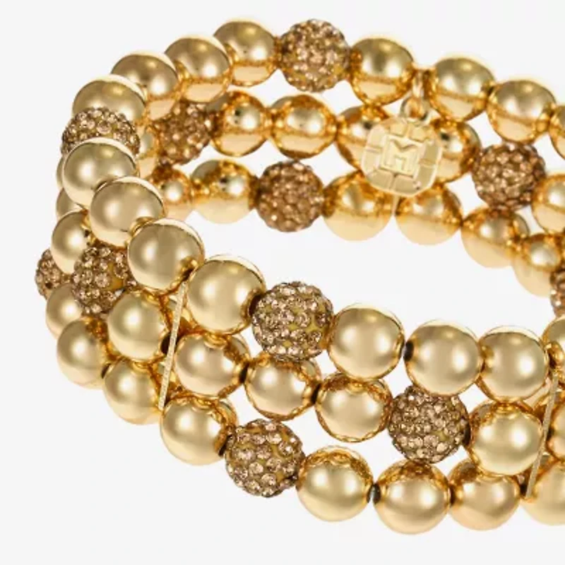 Monet Jewelry Womens Glass Surgical Steel Round Stretch Bracelet