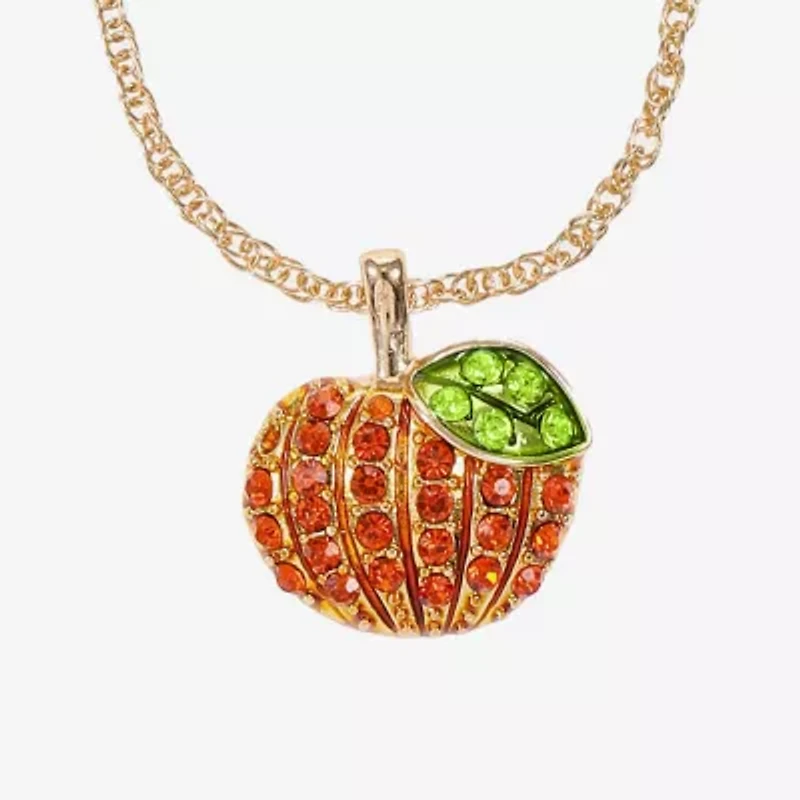 Monet Jewelry Gold Tone Pumpkin Womens Multi Color Glass 2-pc. Jewelry Set