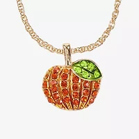 Monet Jewelry Gold Tone Pumpkin Womens Multi Color Glass 2-pc. Jewelry Set