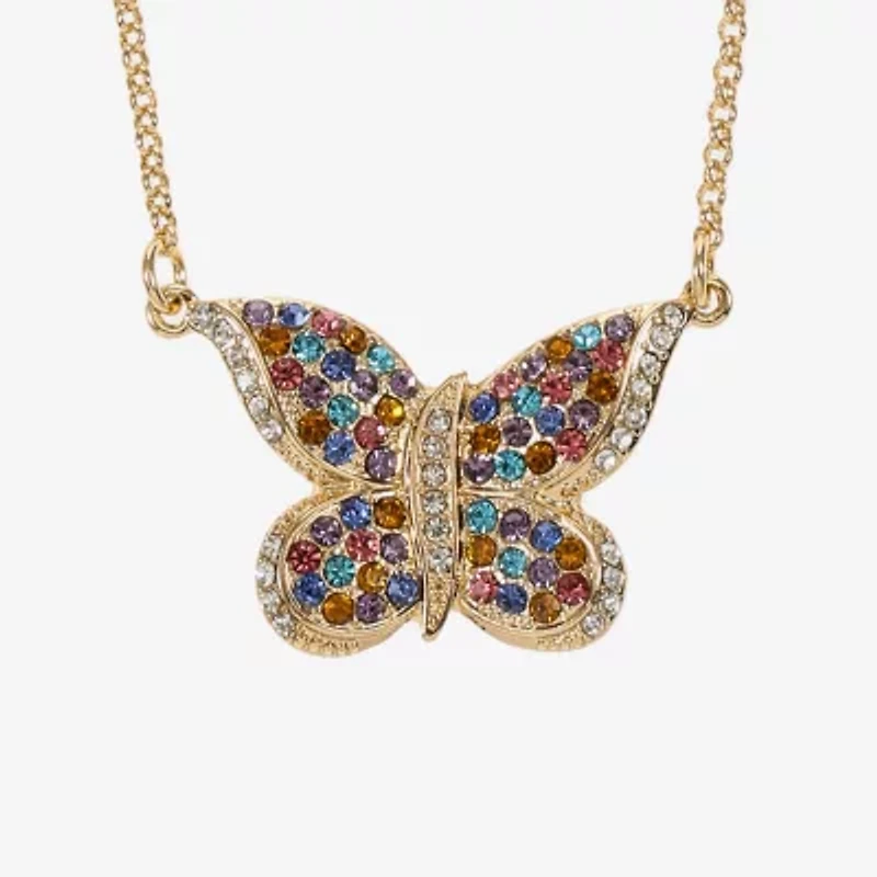 Monet Jewelry Gold Tone Womens Multi Color Glass Butterfly 2-pc. Jewelry Set