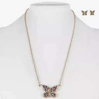 Monet Jewelry Gold Tone Womens Multi Color Glass Butterfly 2-pc. Jewelry Set