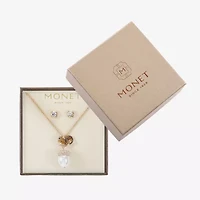 Monet Jewelry Gold Tone Squirrel & Acorn Womens Brown Glass 2-pc. Jewelry Set