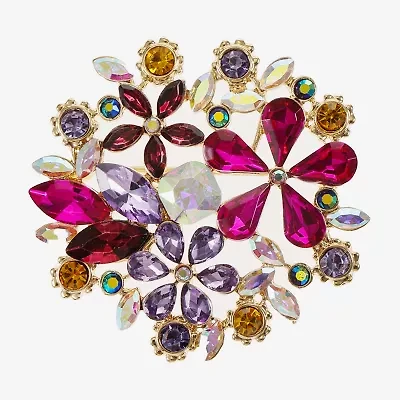 Monet Jewelry Fall Florals Multi Color Glass Pin
