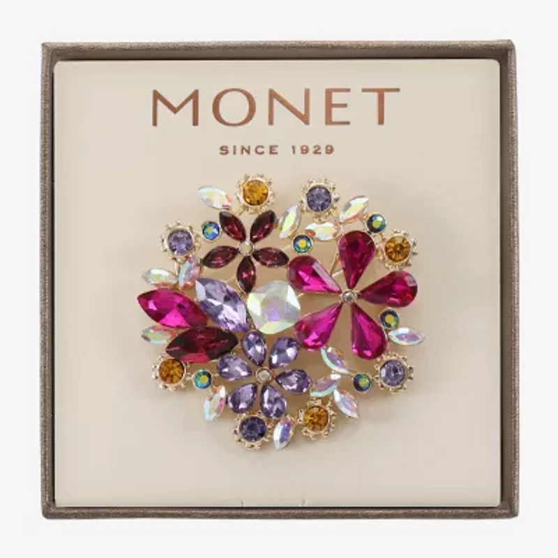 Monet Jewelry Fall Florals Multi Color Glass Pin