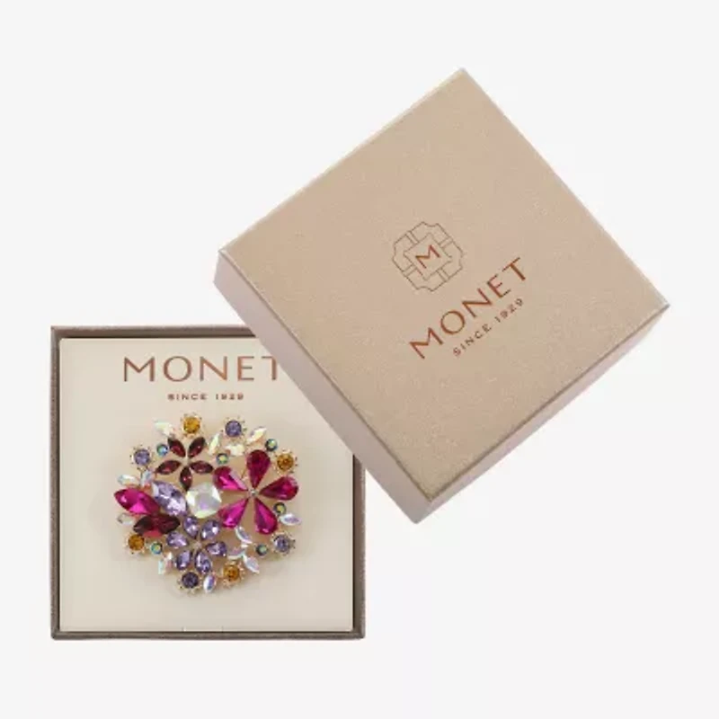 Monet Jewelry Fall Florals Multi Color Glass Pin
