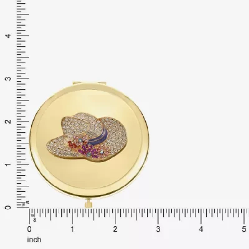 Monet Jewelry Cowboy Hat Gold Tone Compact Mirror