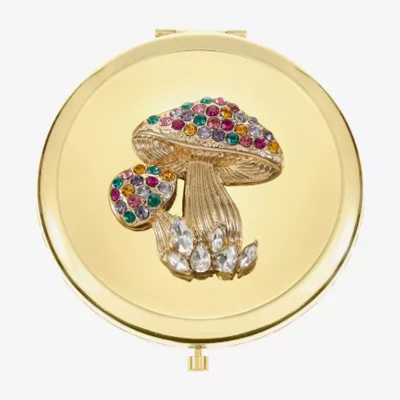 Monet Jewelry Mushroom Gold Tone Compact Mirror