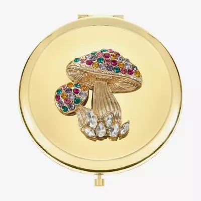 Monet Jewelry Mushroom Gold Tone Compact Mirror
