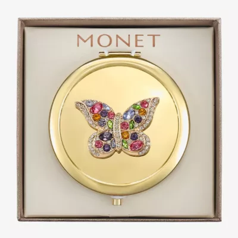 Monet Jewelry Gold Tone Gold Tone Butterfly Compact Mirror