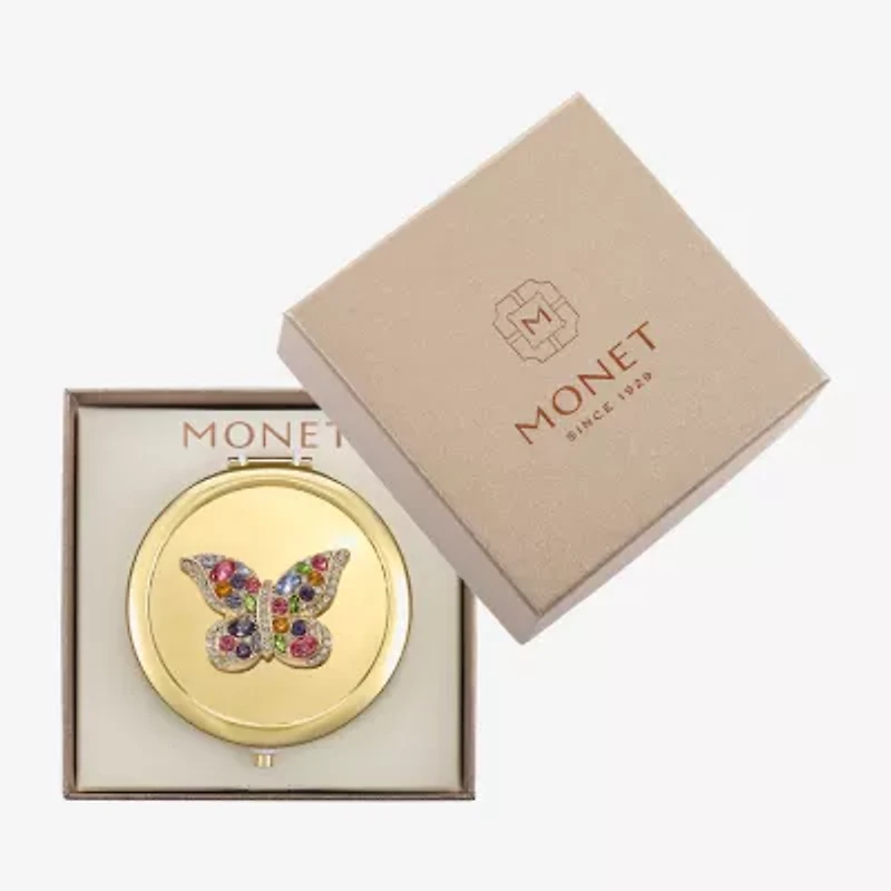 Monet Jewelry Gold Tone Gold Tone Butterfly Compact Mirror