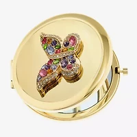 Monet Jewelry Gold Tone Butterfly Compact Mirror