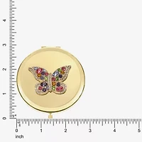 Monet Jewelry Gold Tone Butterfly Compact Mirror
