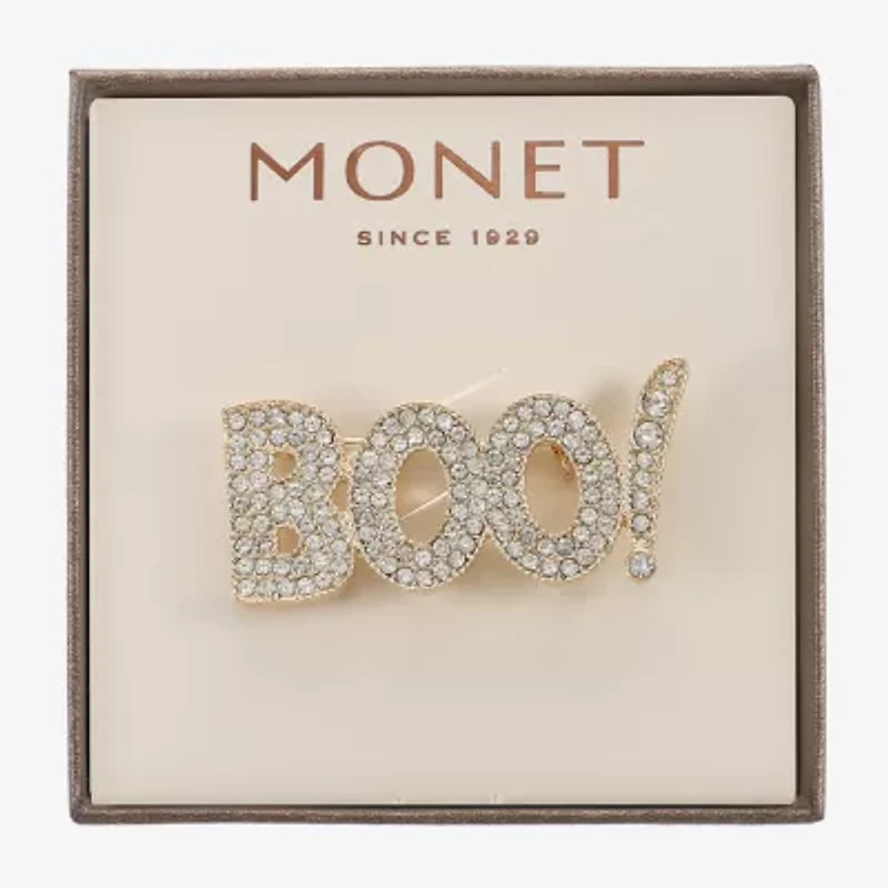 Monet Jewelry Halloween Boo Glass Pin