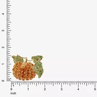 Monet Jewelry Gold Tone Pumpkin Multi Color Glass Pin