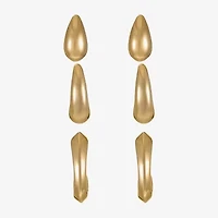 Liz Claiborne Stud & Hoop Womens Hypoallergenic 3 Pair Earring Set