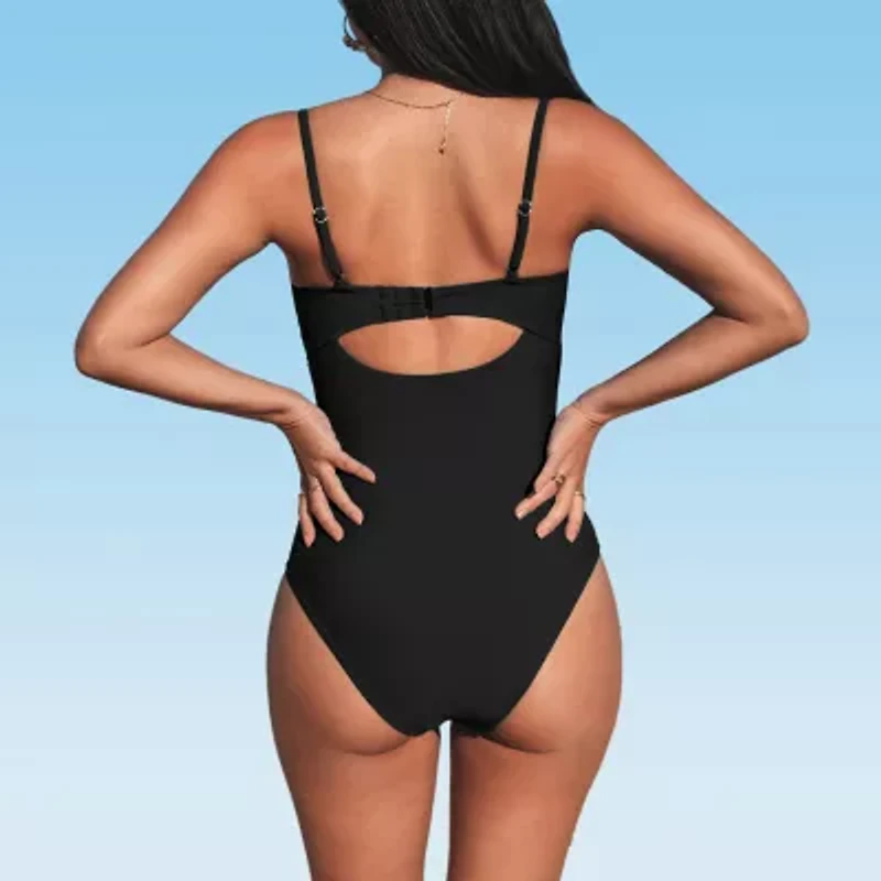 CUPSHE Swimwear Womens Easy-on + Easy-off One Piece Swimsuit