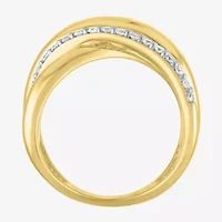 Diamond Addiction (G-H, Si2-I1) Womens 11.5MM 1/4 CT. T.W. Lab Grown White 10K Gold Round Crossover Band