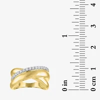 Diamond Addiction (G-H, Si2-I1) Womens 11.5MM 1/4 CT. T.W. Lab Grown White 10K Gold Round Crossover Band