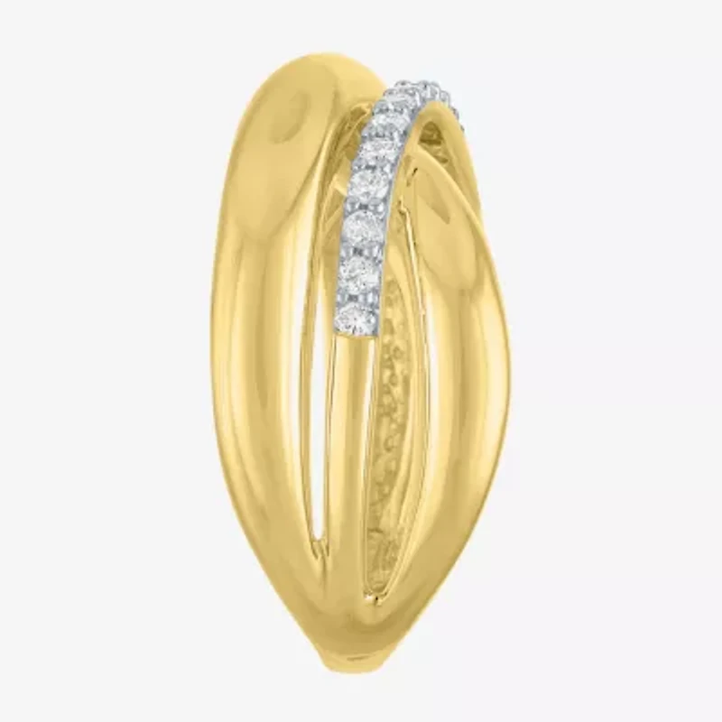 Diamond Addiction (G-H, Si2-I1) Womens 11.5MM 1/4 CT. T.W. Lab Grown White 10K Gold Round Crossover Band