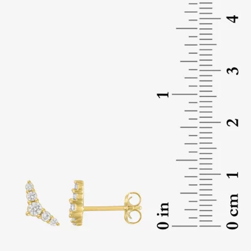 (G-H, Si2-I1) 1/4 CT. T.W. Lab Grown White Diamond 10K Gold 4mm Stud Earrings