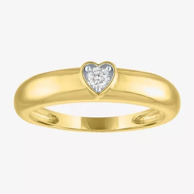 Diamond Addiction Heart (G-H, Si2-I1) Womens 4.5MM 1/10 CT. T.W. Lab Grown White 10K Gold Band