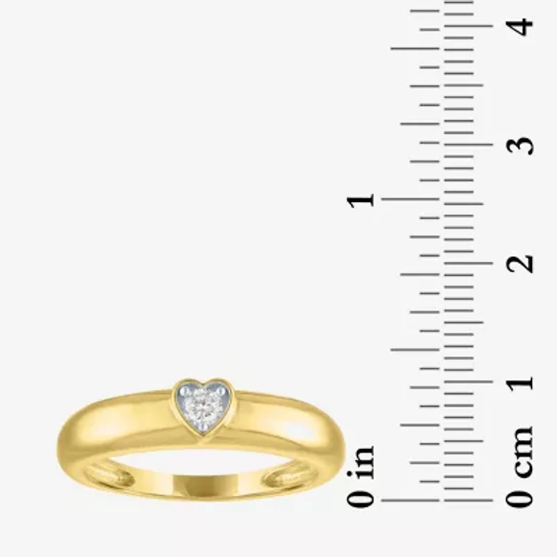 Diamond Addiction Heart (G-H, Si2-I1) Womens 4.5MM 1/10 CT. T.W. Lab Grown White 10K Gold Band