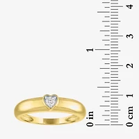 Diamond Addiction Heart (G-H, Si2-I1) Womens 4.5MM 1/10 CT. T.W. Lab Grown White 10K Gold Band