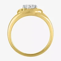 (D-E / Vs1-Vs2) Womens 1 CT. T.W. Lab Grown White Diamond 10K Gold Round Cocktail Ring