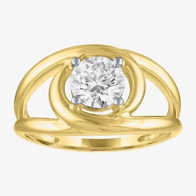 (D-E / Vs1-Vs2) Womens 1 CT. T.W. Lab Grown White Diamond 10K Gold Round Cocktail Ring