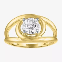 (D-E / Vs1-Vs2) Womens 1 CT. T.W. Lab Grown White Diamond 10K Gold Round Cocktail Ring