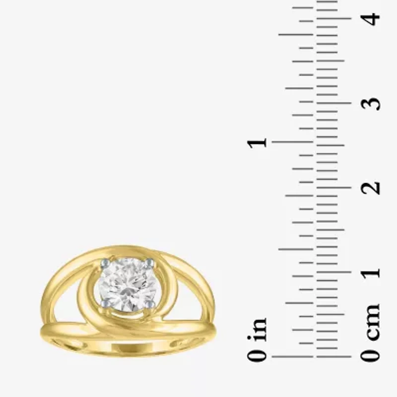 (D-E / Vs1-Vs2) Womens 1 CT. T.W. Lab Grown White Diamond 10K Gold Round Cocktail Ring