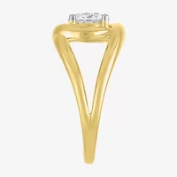 (D-E / Vs1-Vs2) Womens 1 CT. T.W. Lab Grown White Diamond 10K Gold Round Cocktail Ring