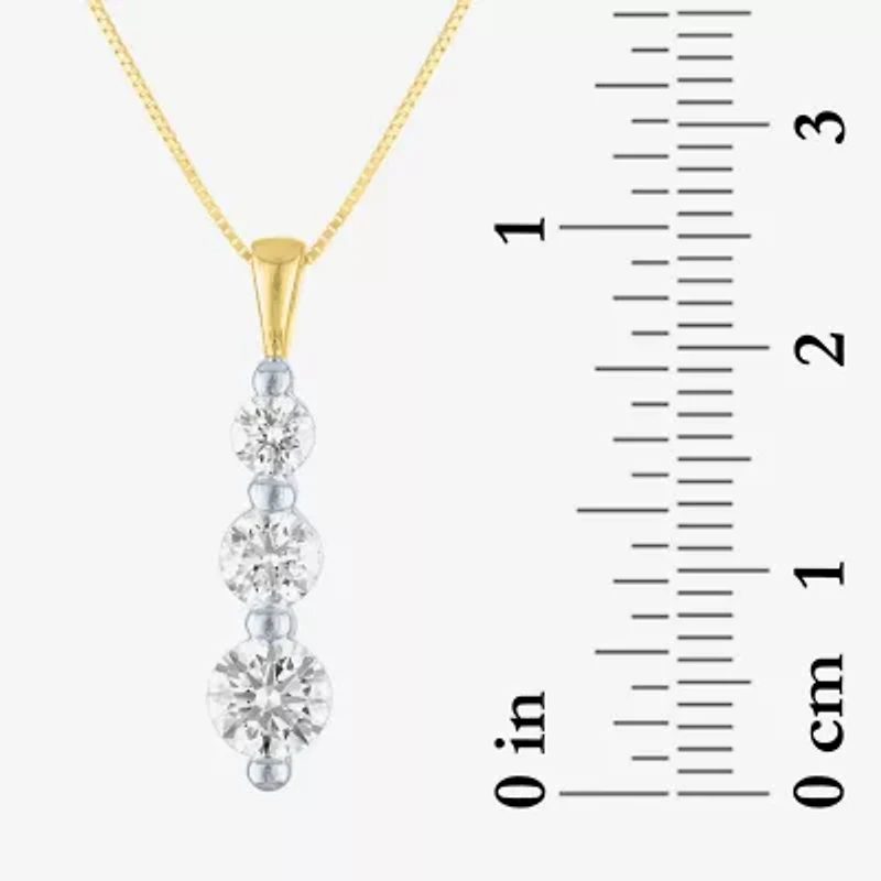 Gh / Si2 I1) Womens 1 CT. T.W. Lab Grown White Diamond 10K Gold 16 Inch Pendant Necklace