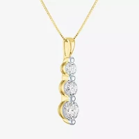 Gh / Si2 I1) Womens 1 CT. T.W. Lab Grown White Diamond 10K Gold 16 Inch Pendant Necklace