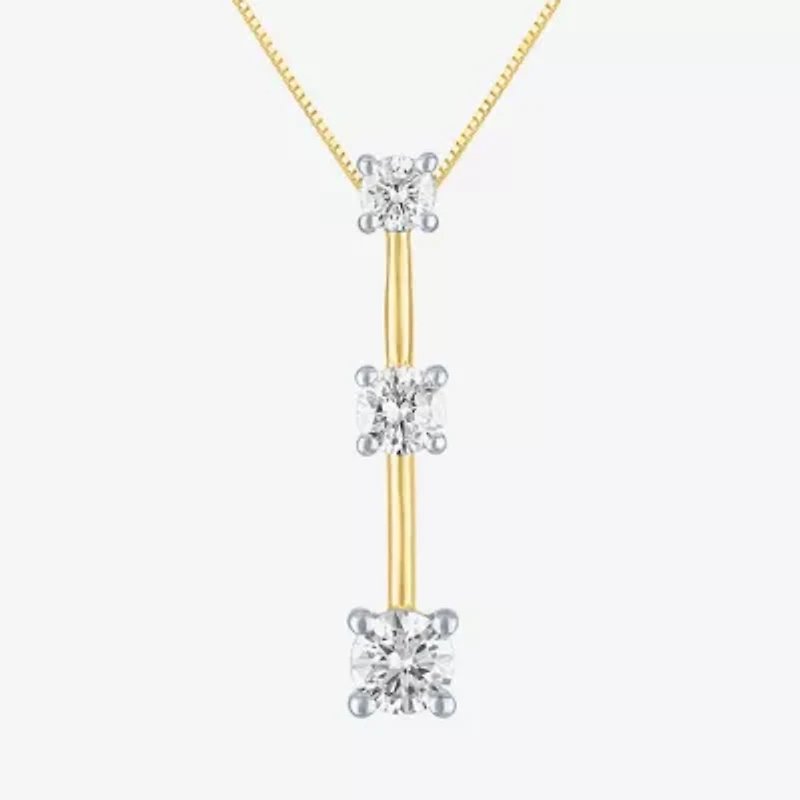 (G-H / Si2 I1)														 Womens 1 CT. T.W. Lab Grown White Diamond 10K Gold 16 Inch Pendant Necklace