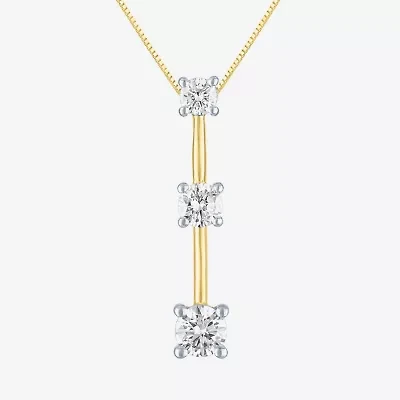 (G-H / Si2 I1)														 Womens 1 CT. T.W. Lab Grown White Diamond 10K Gold 16 Inch Pendant Necklace